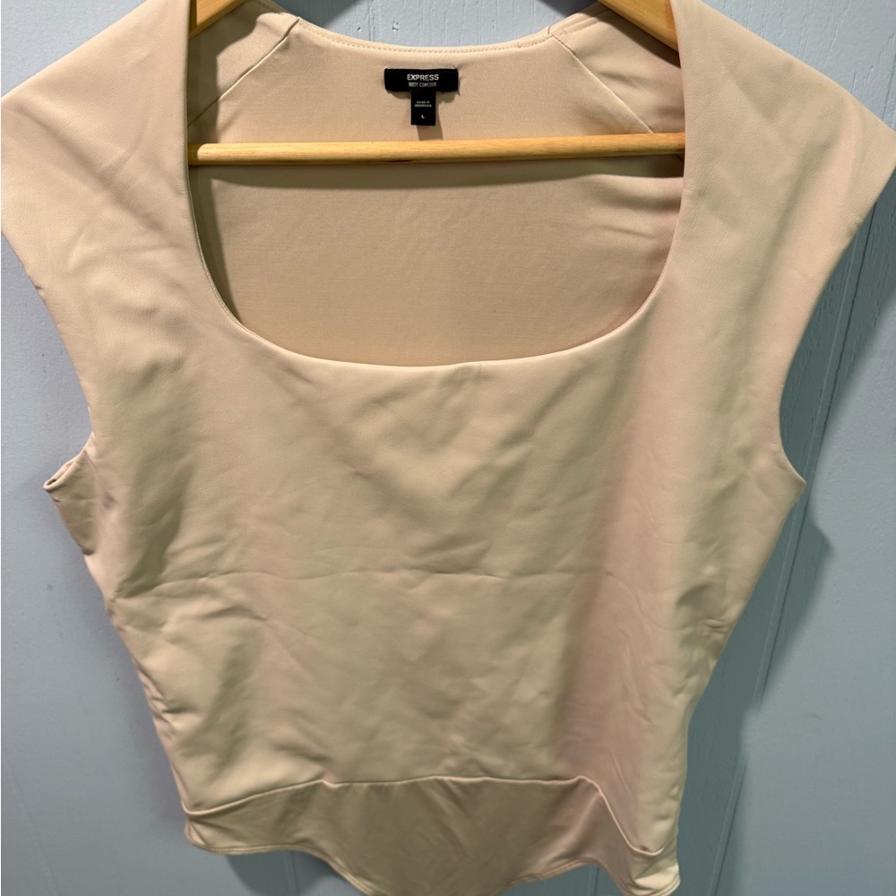 Express leather style body suit lot ( one black one cream/nide color